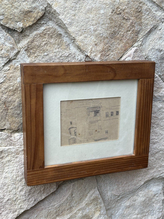 Quadro -Pozzuoli- Mario Sangiovanni disegno a matita su carta