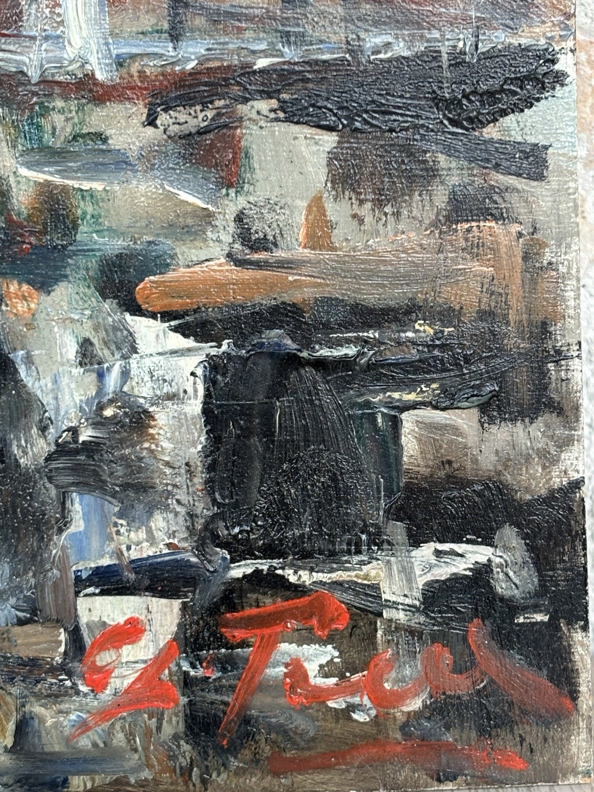 Quadro -Paesaggio Con Case- Giovanni Pane dipinto a olio