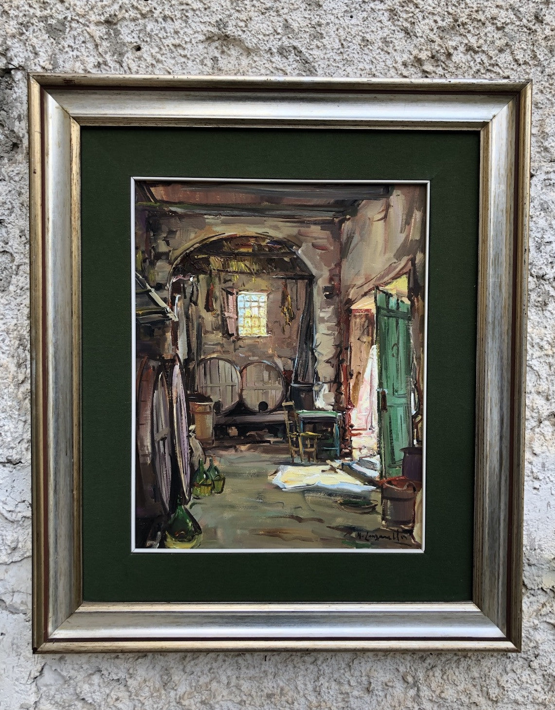 Quadro -La Cantina- dipinto a olio su tela
