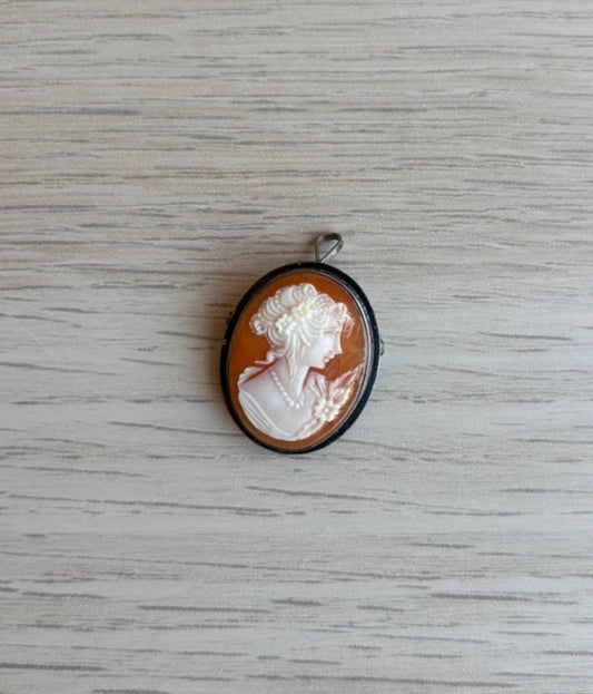 Spilla Ciondolo Cammeo In Argento 925
