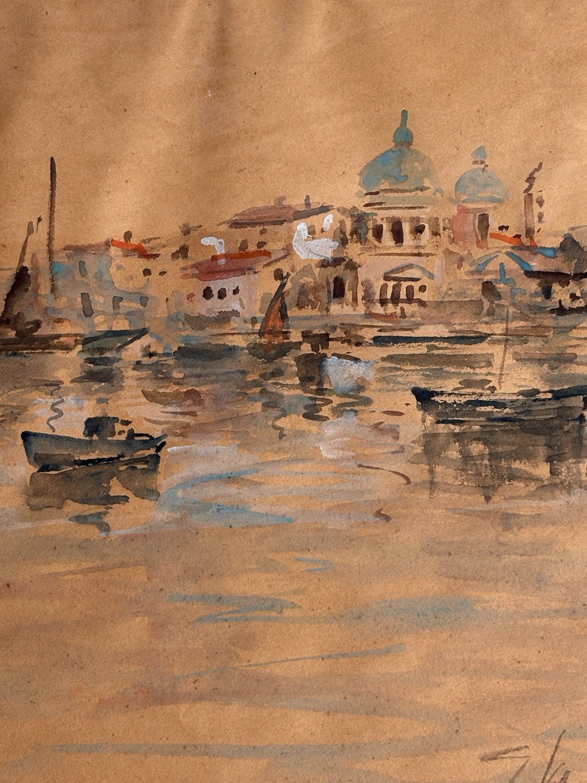 Quadro -Venezia- Giuseppe Madonna realizzato ad acquerello su carta