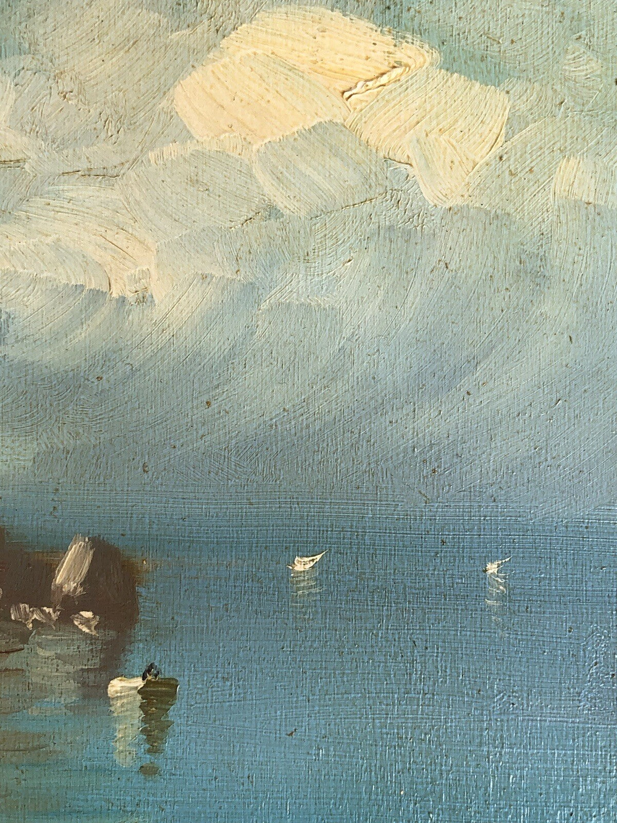 Quadro vintage -Costa Calabra- dipinto a olio su tavoletta