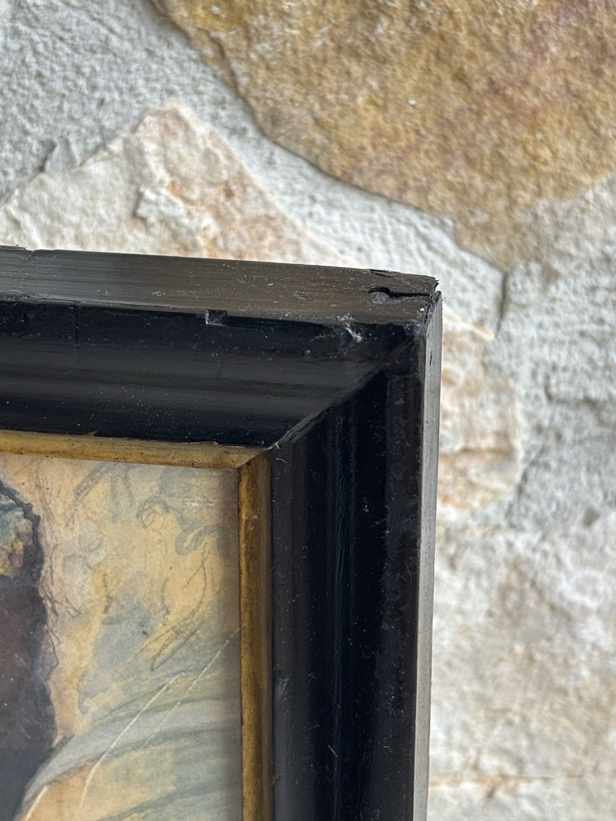 Quadro antico -Cattedrale- dipinto ad acquerello su carta