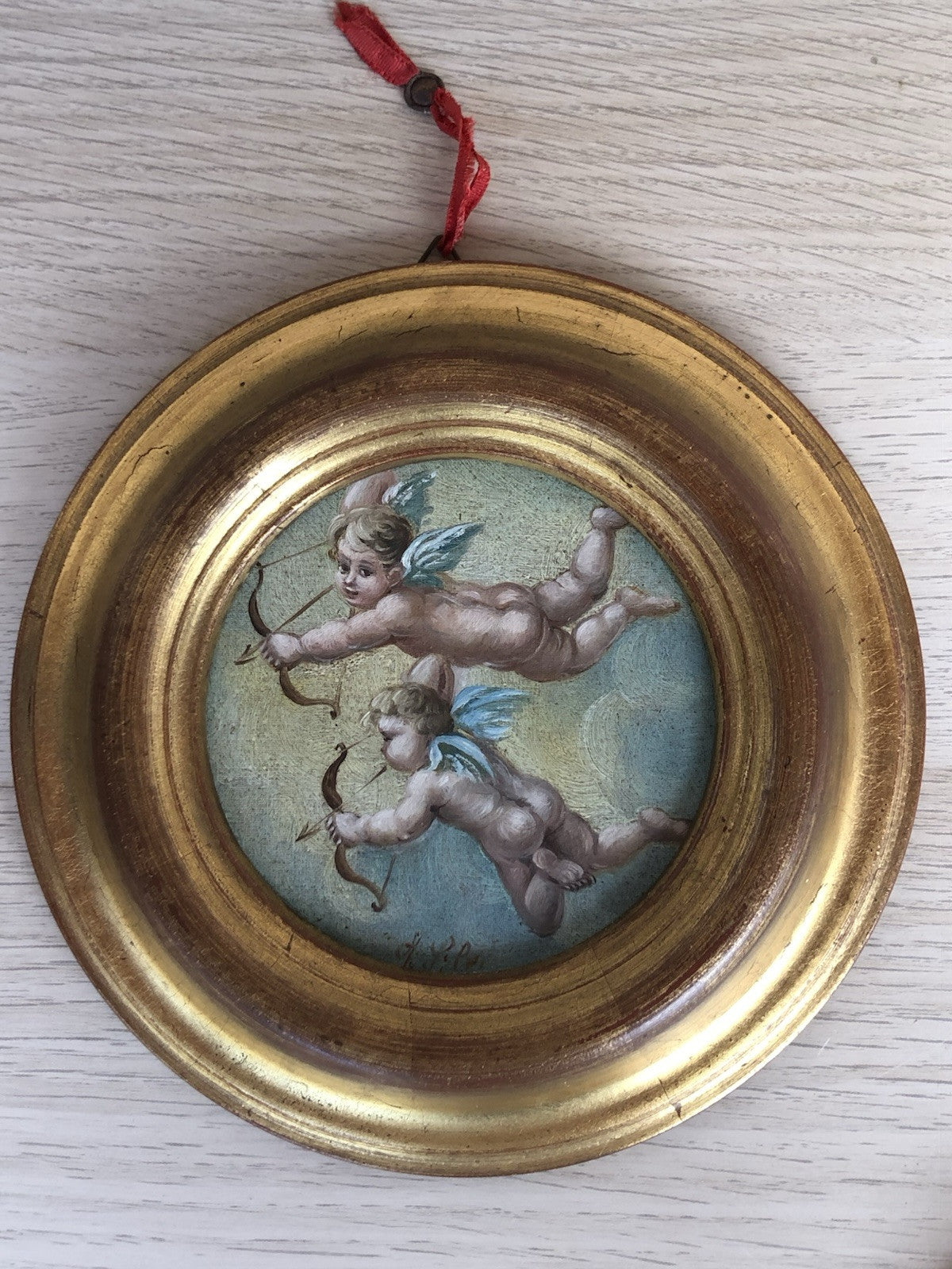 Coppia Di Quadri Vintage, Puttini, Dipinti A Olio