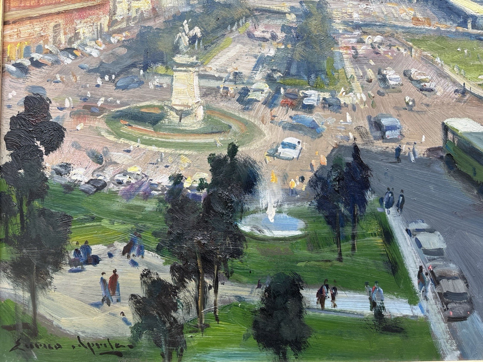 Quadro -Napoli Piazza Municipio- Enrico Aprile- dipinto a olio
