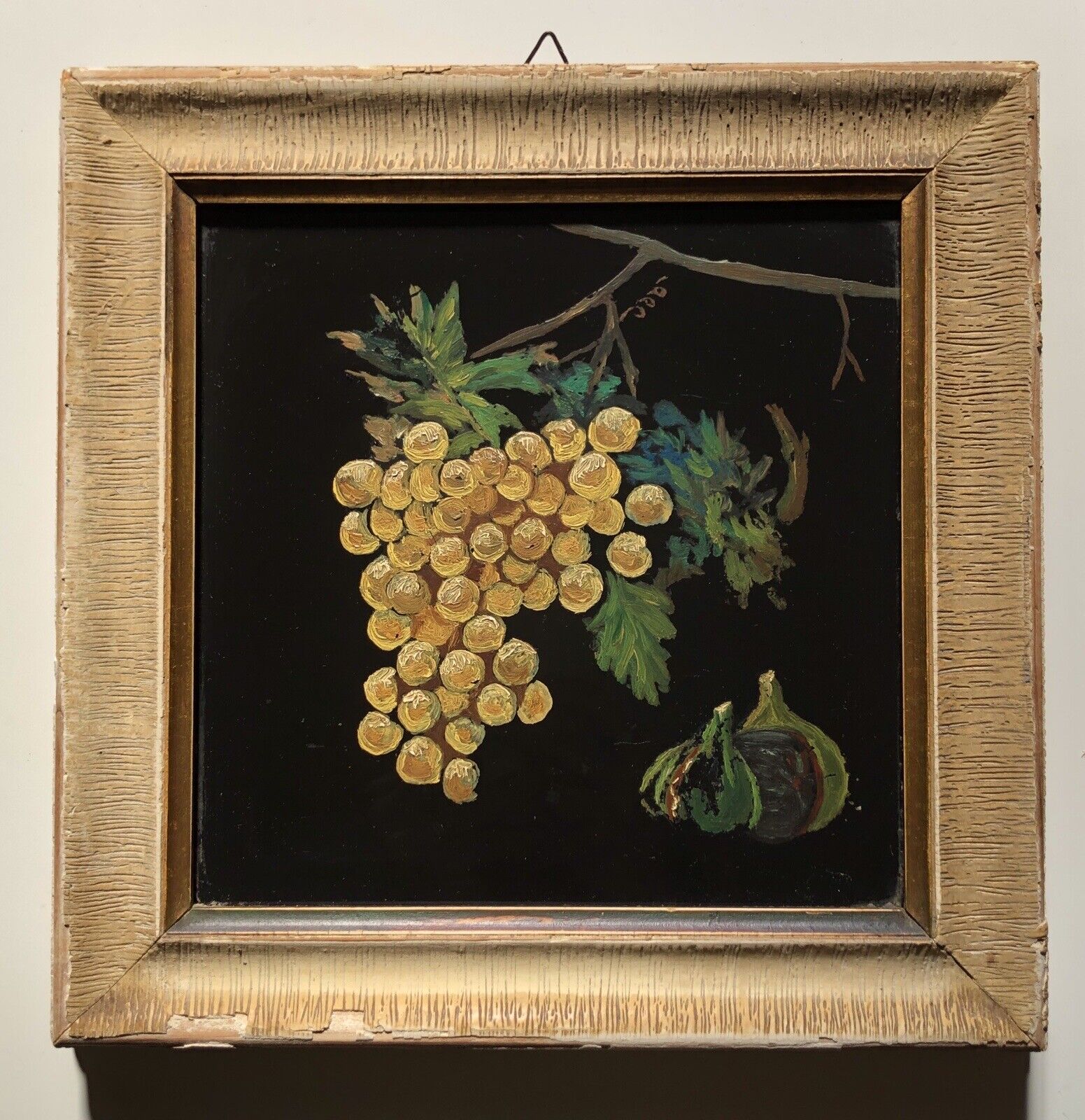 Quadro vintage mattonella dipinta a olio su ceramica F.Marazzi Sassuolo