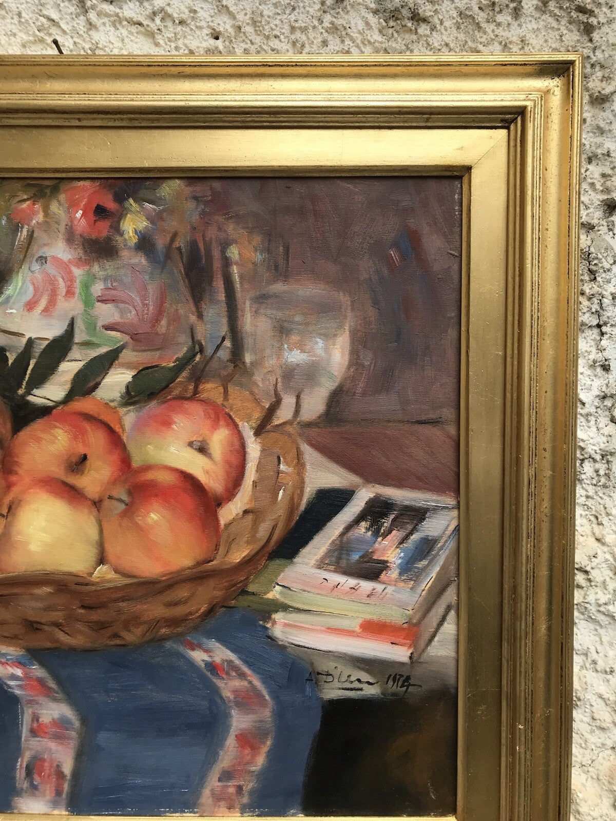Quadro vintage -Natura Morta-dipinto a olio su tavoletta