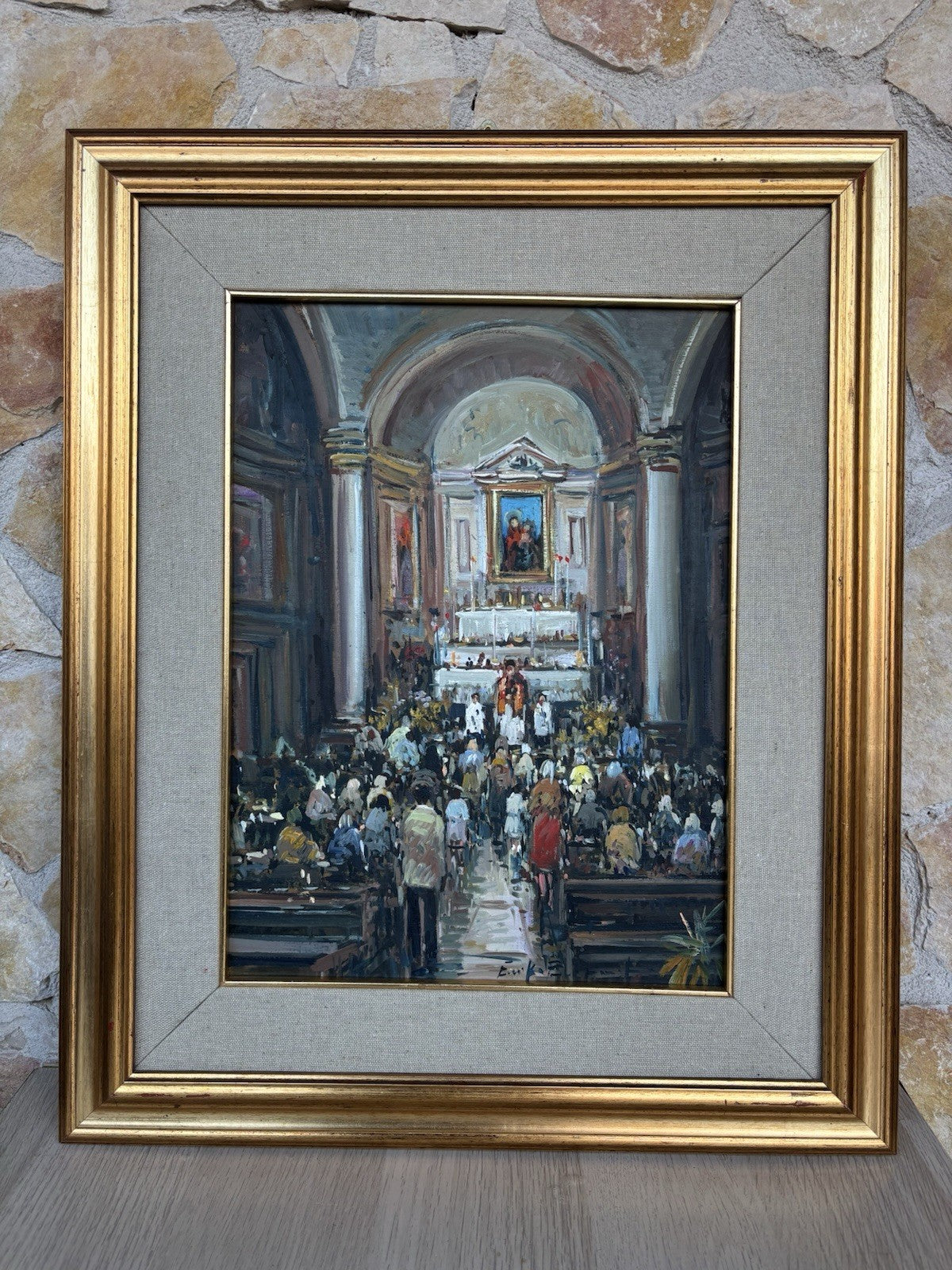 Quadro -Interno Di Chiesa- Eniko Esposito dipinto a olio
