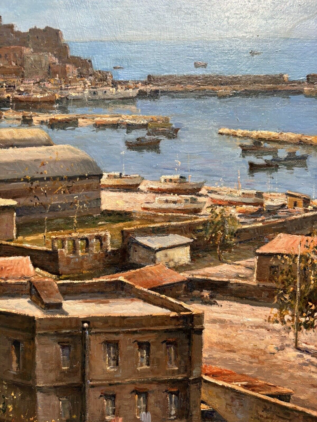 Quadro vintage -Marina Di Pozzuoli- dipinto a olio