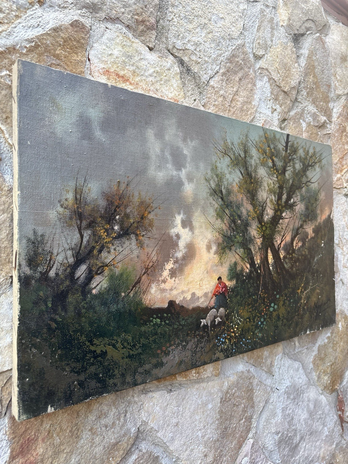 Quadro -Paesaggio- dipinto a olio su tela