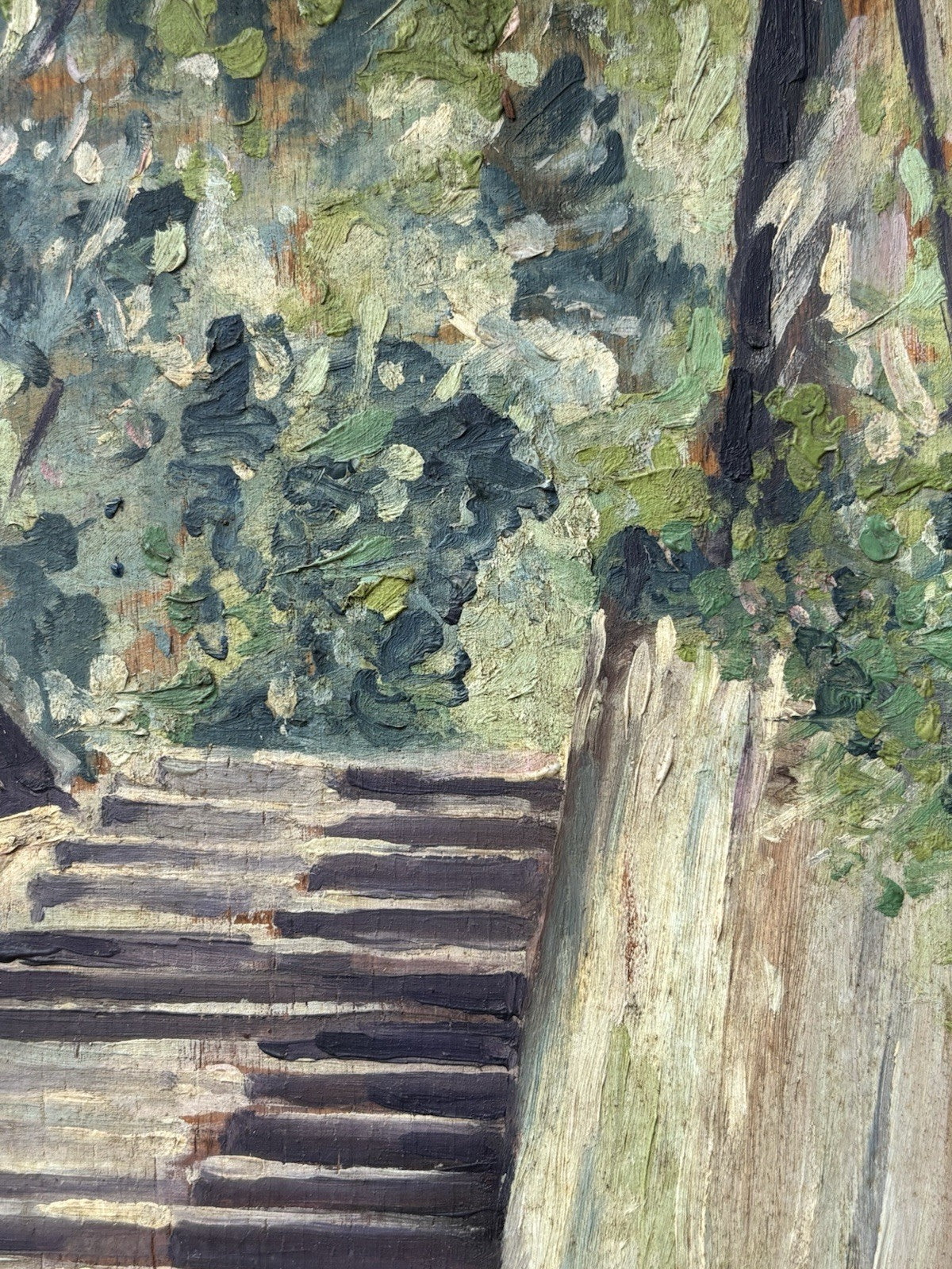 Quadro antico -Monte Parioli ( Roma )- dipinto a olio su tavoletta
