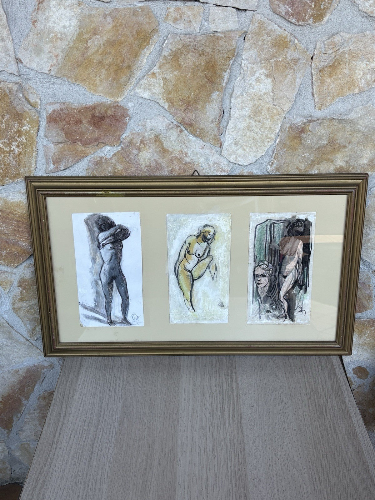Quadro -Nudi Di Donna- Fienga realizzati a tecnica mista su carta