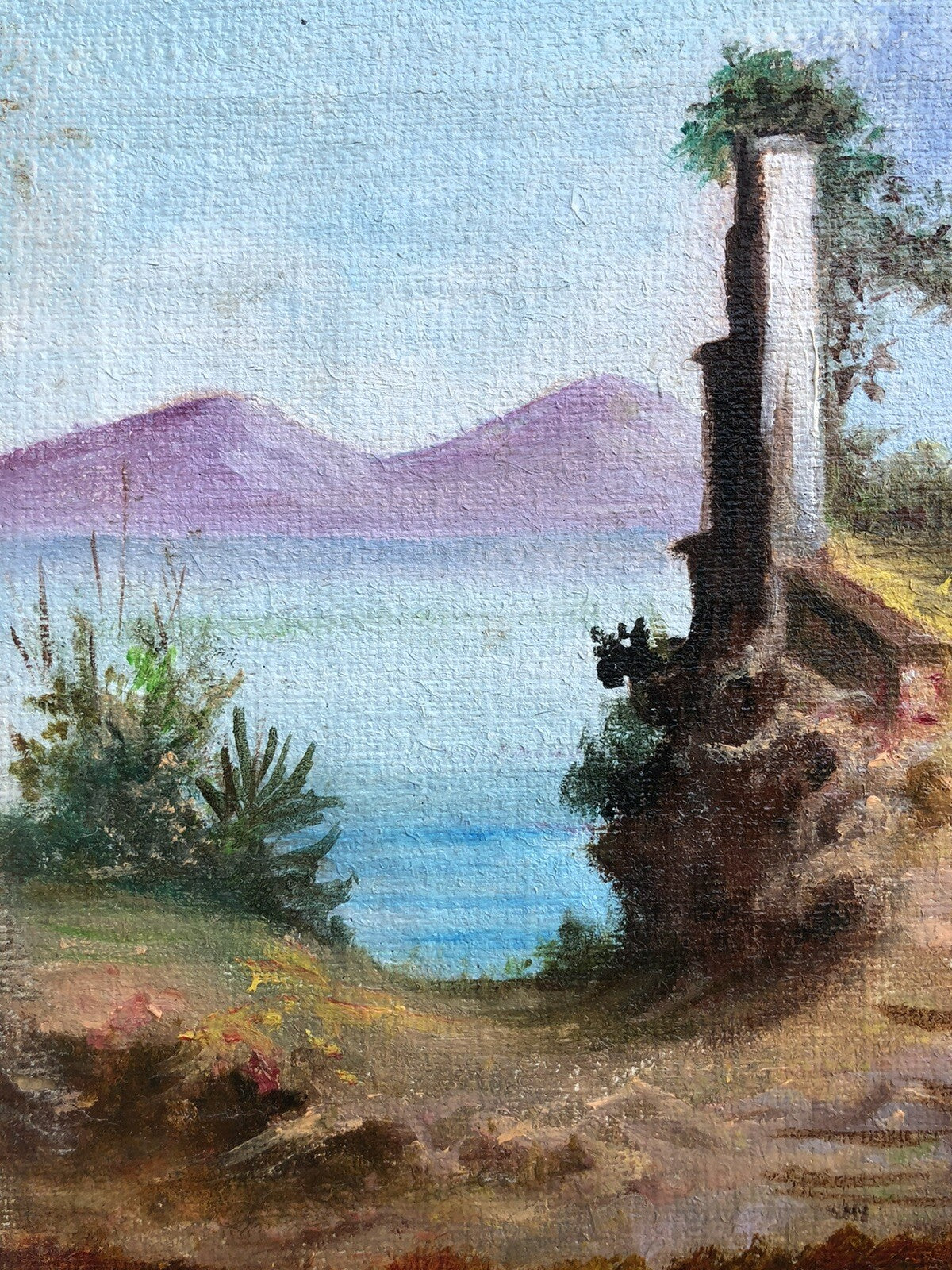 Quadro vintage -Paesaggio- dipinto a olio su tela