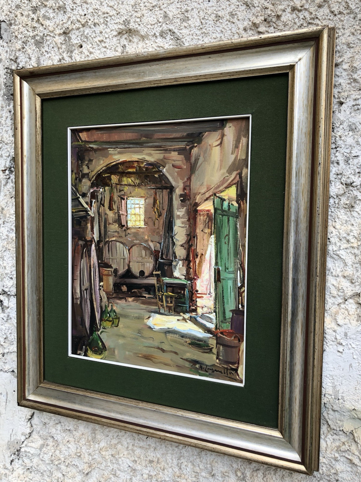 Quadro -La Cantina- dipinto a olio su tela