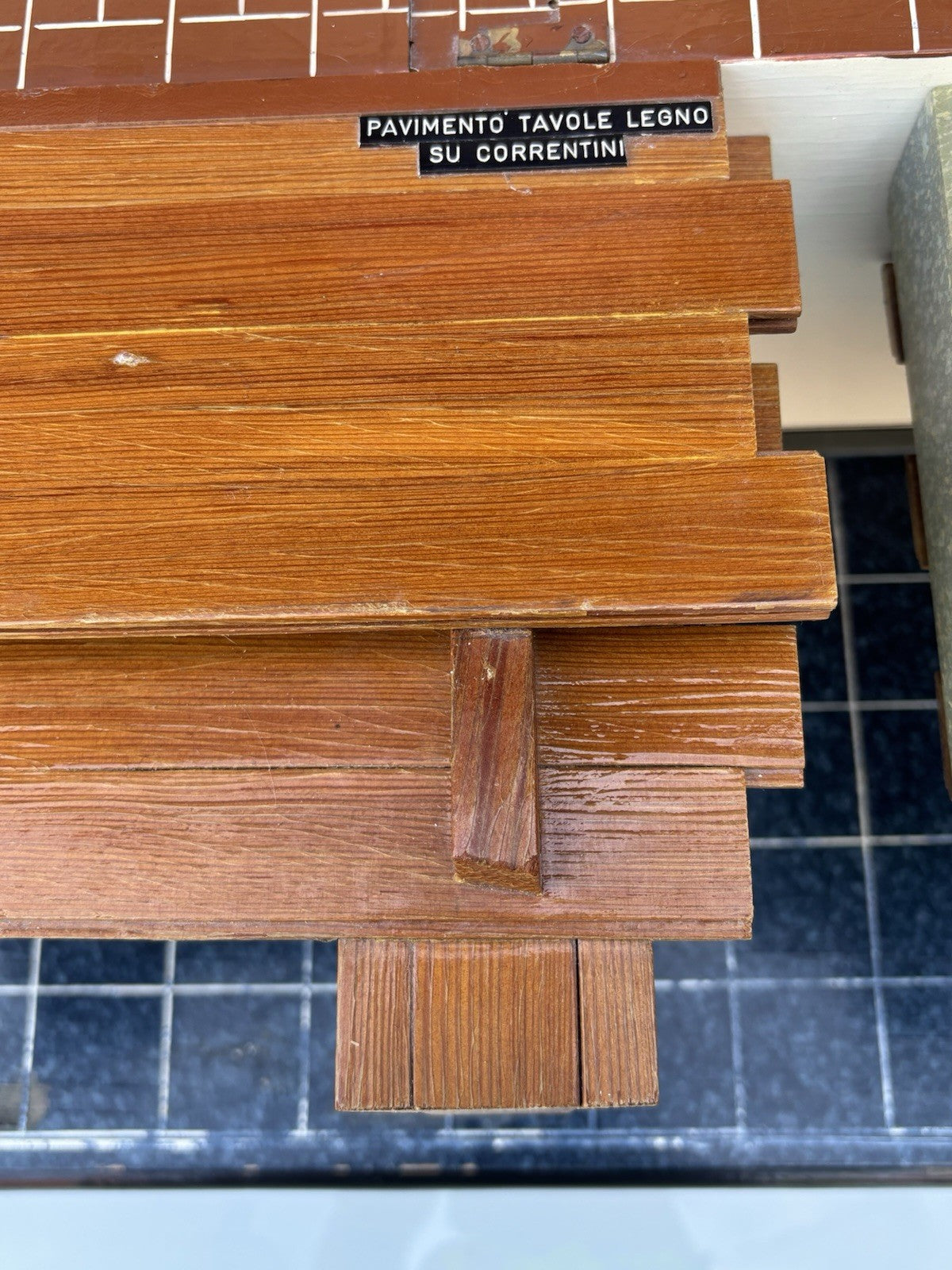 Modello Architettonico E Didattico Vintage In Legno-Toffoli E Figli-