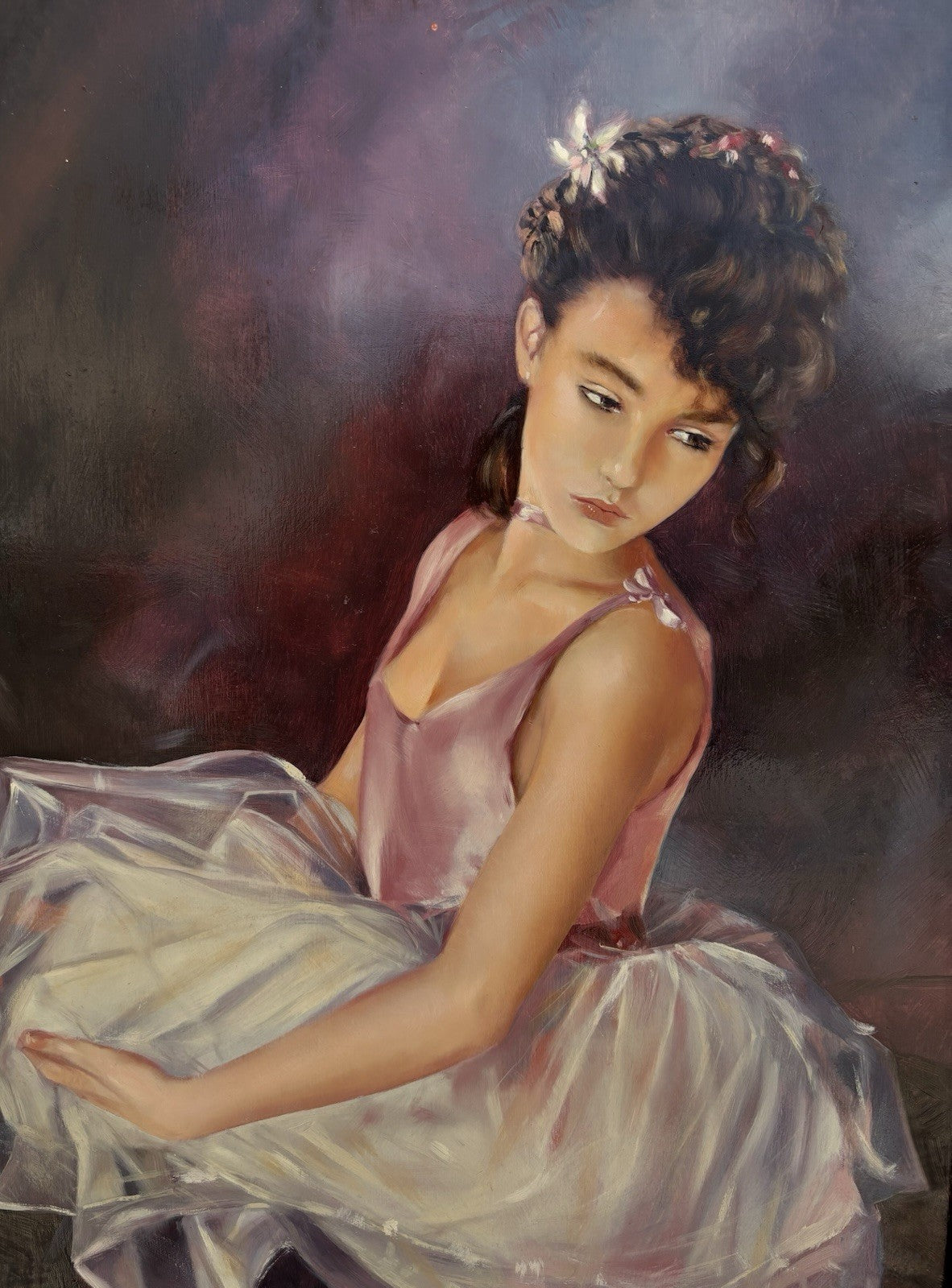 Quadro -Ballerina- Gigi Barone dipinto a olio su tavola