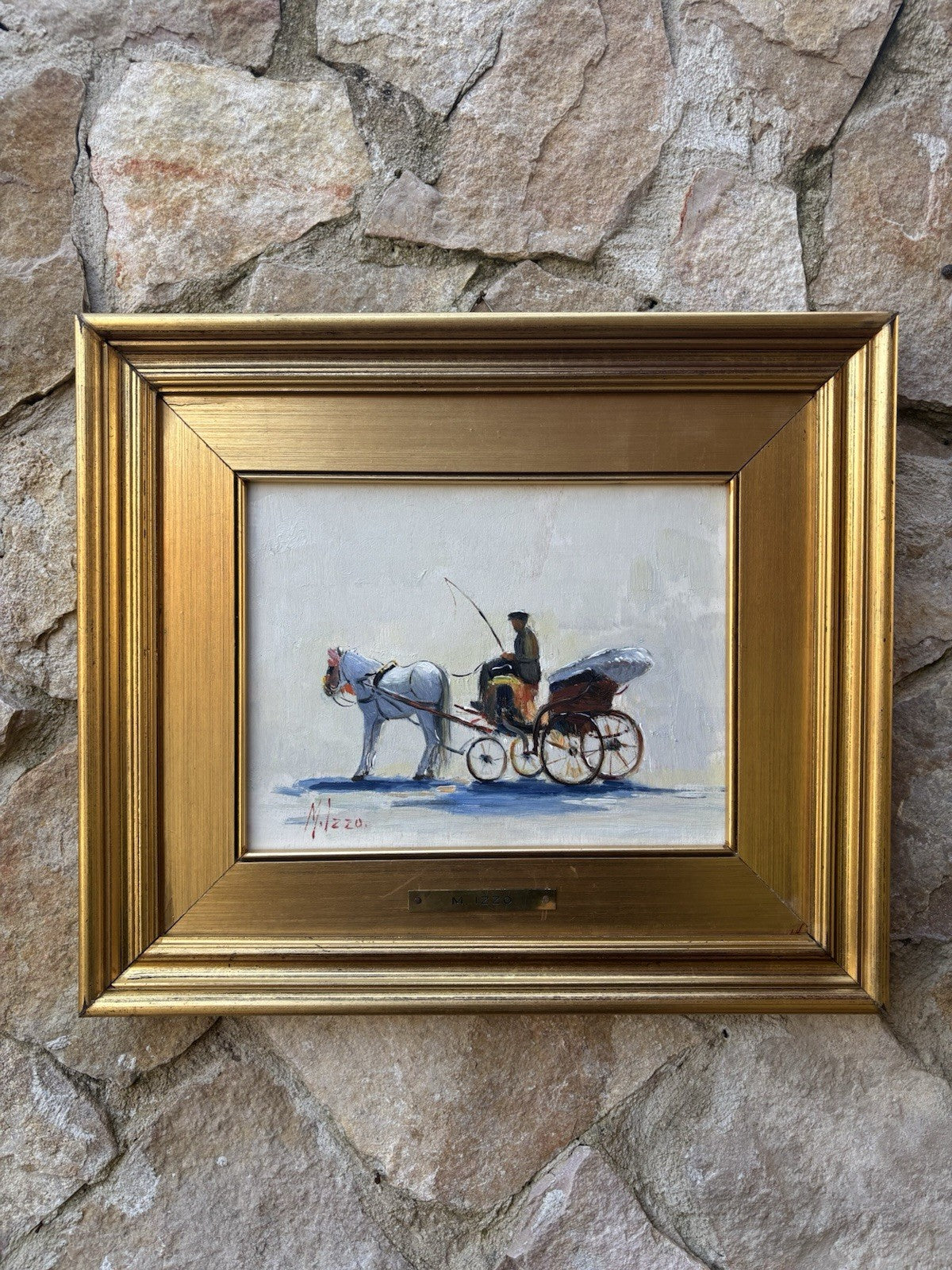 Quadro -La Carrozzella- Maria Izzo dipinto a olio