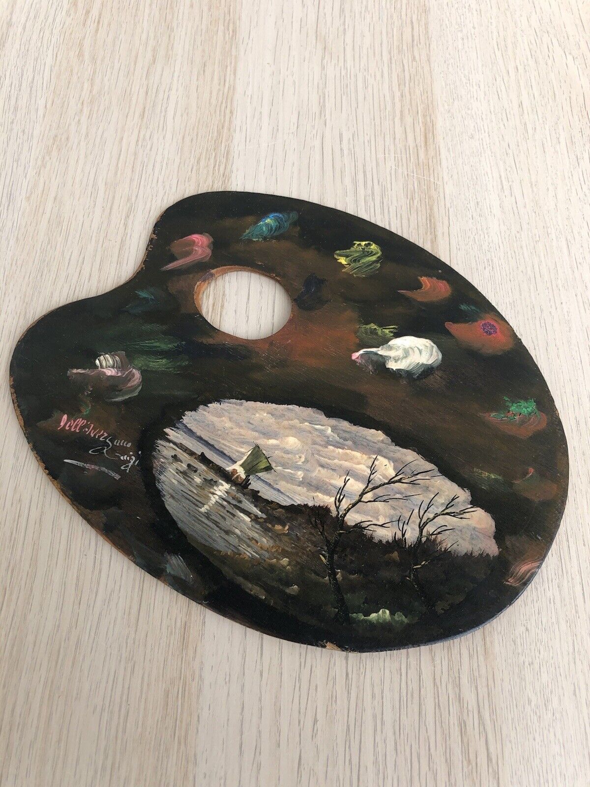 Quadro vintage -Marina- dipinto a olio su tavolozza