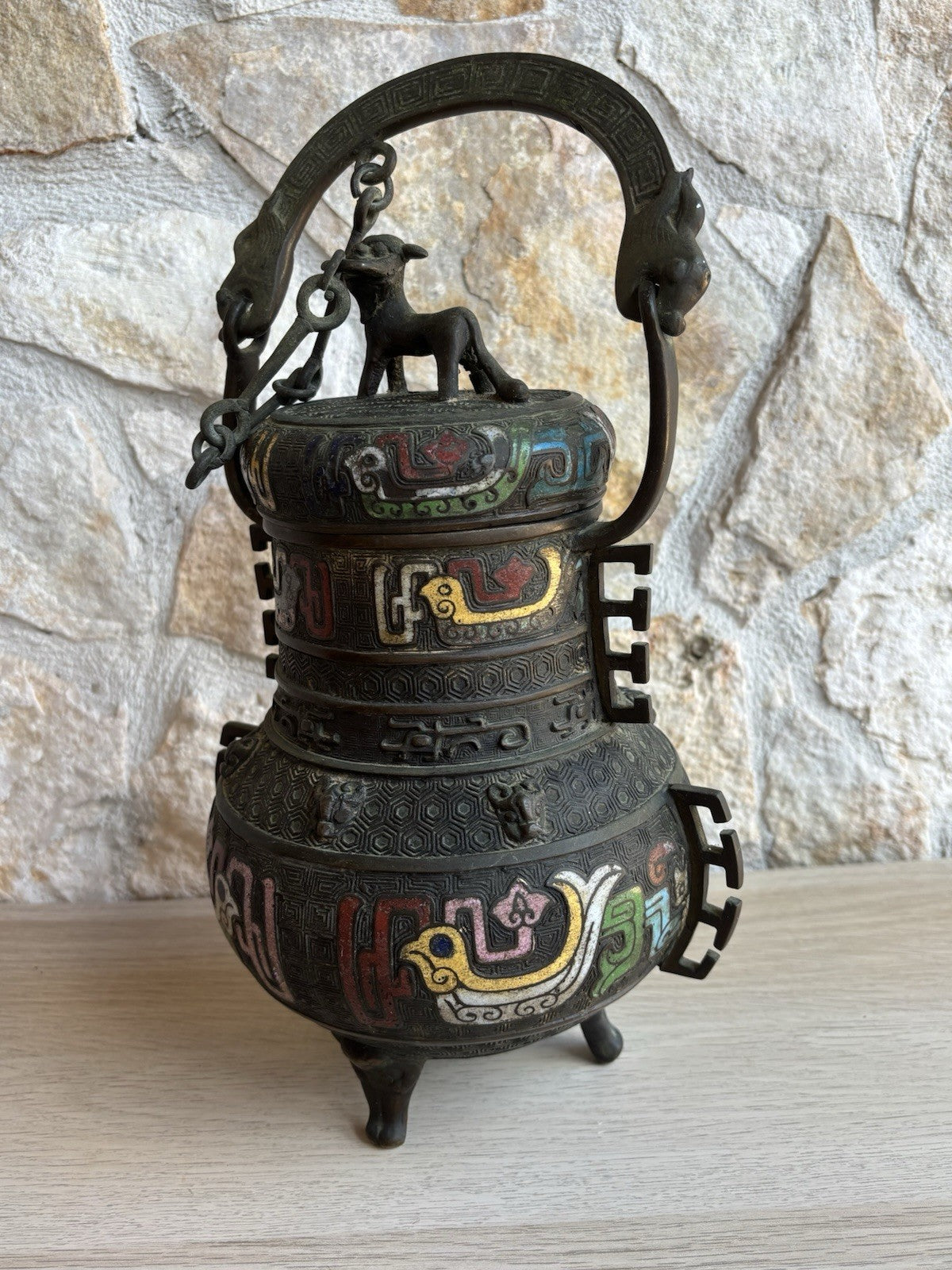 Vaso Contenitore Orientale Cinese In Bronzo