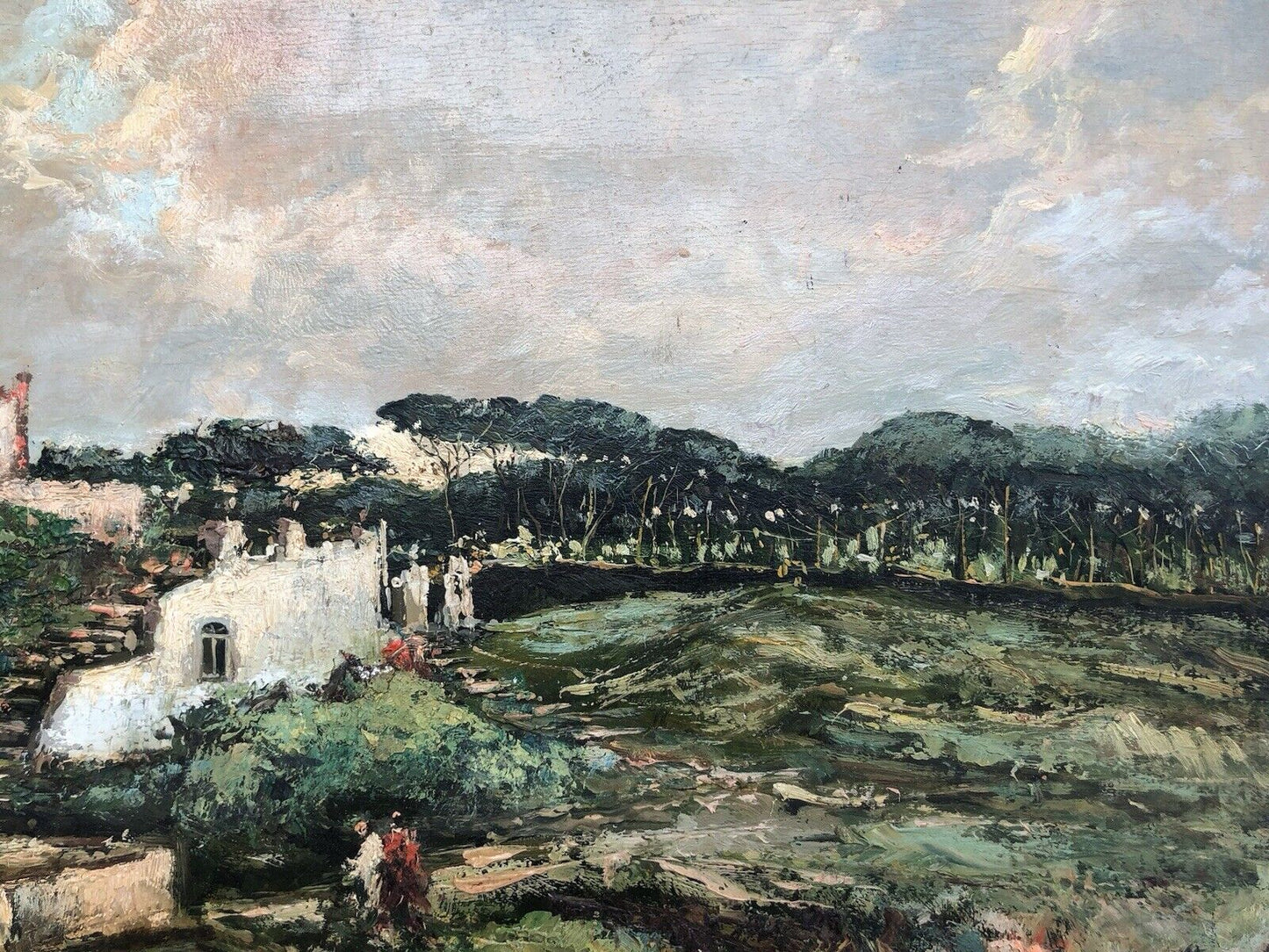 Quadro vintage -Paesaggio Napoletano- dipinto a olio su tavola