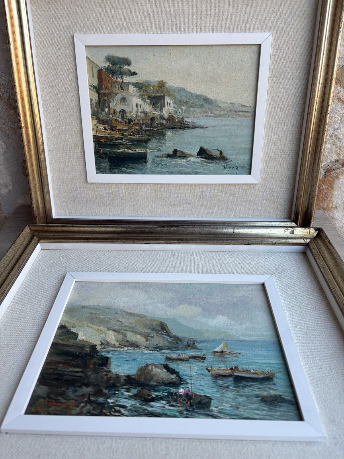 Coppia di quadri -Marine- Ciro Canzanella dipinti a olio su tavoletta