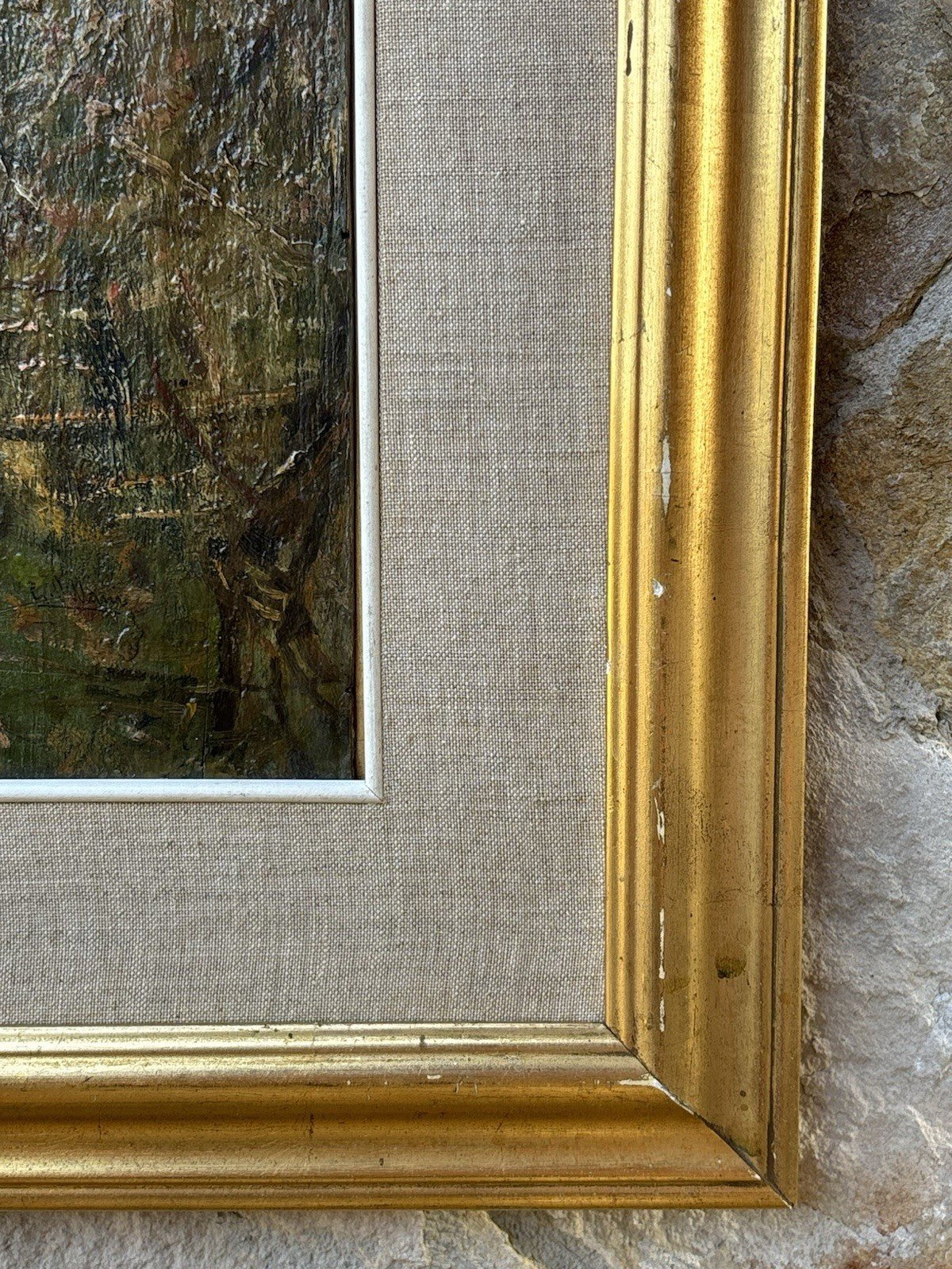Quadro antico -Paesaggio- Gennaro Villani dipinto a olio su tavoletta