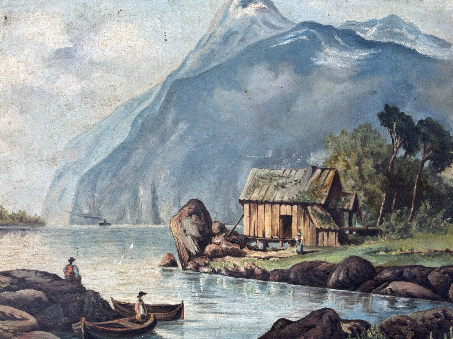 Quadro antico -Paesaggio- dipinto a olio