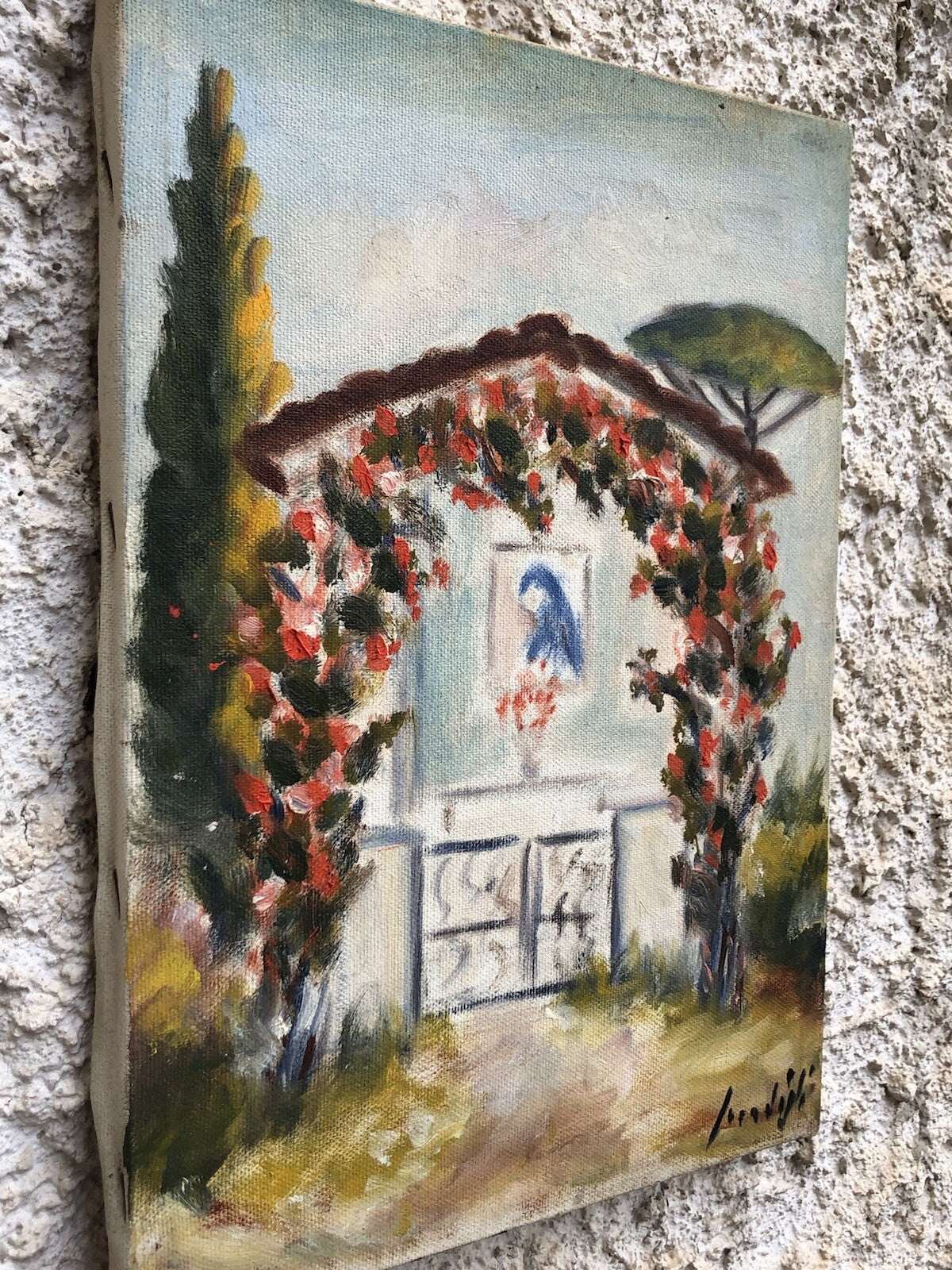 Quadro vintage -Cappellina- dipinto a olio su tela