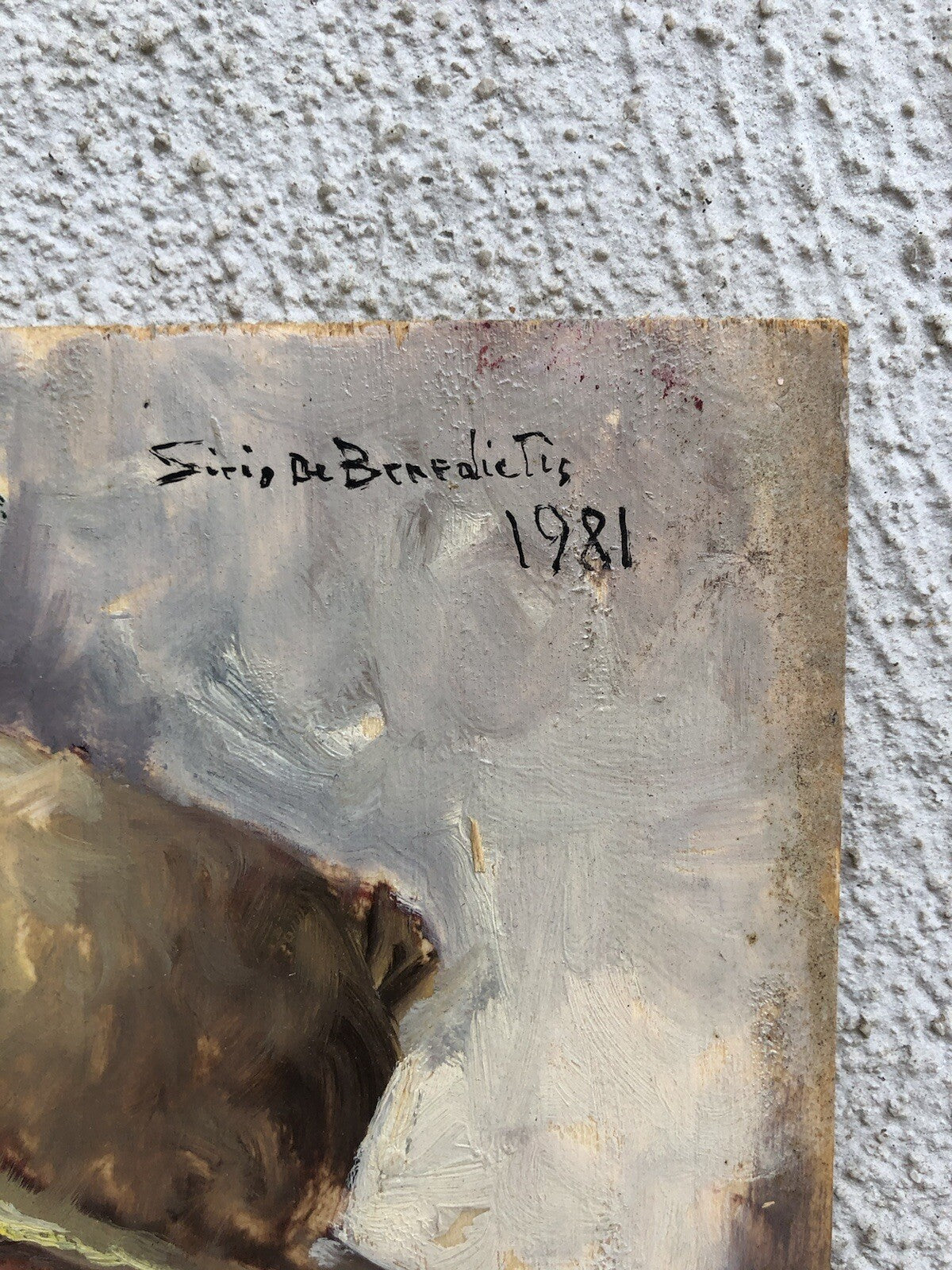 Quadro vintage -Scugnizzo Con Sigaretta- dipinto a olio su tavoletta