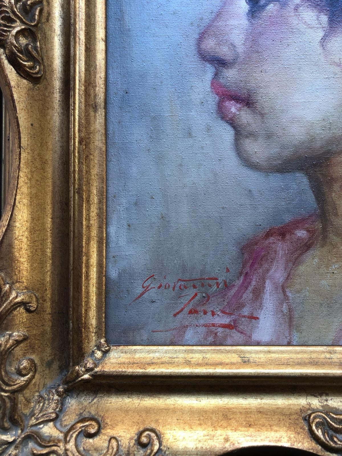 Quadro -Profilo Di Donna- Giovanni Pane dipinto a olio su tela