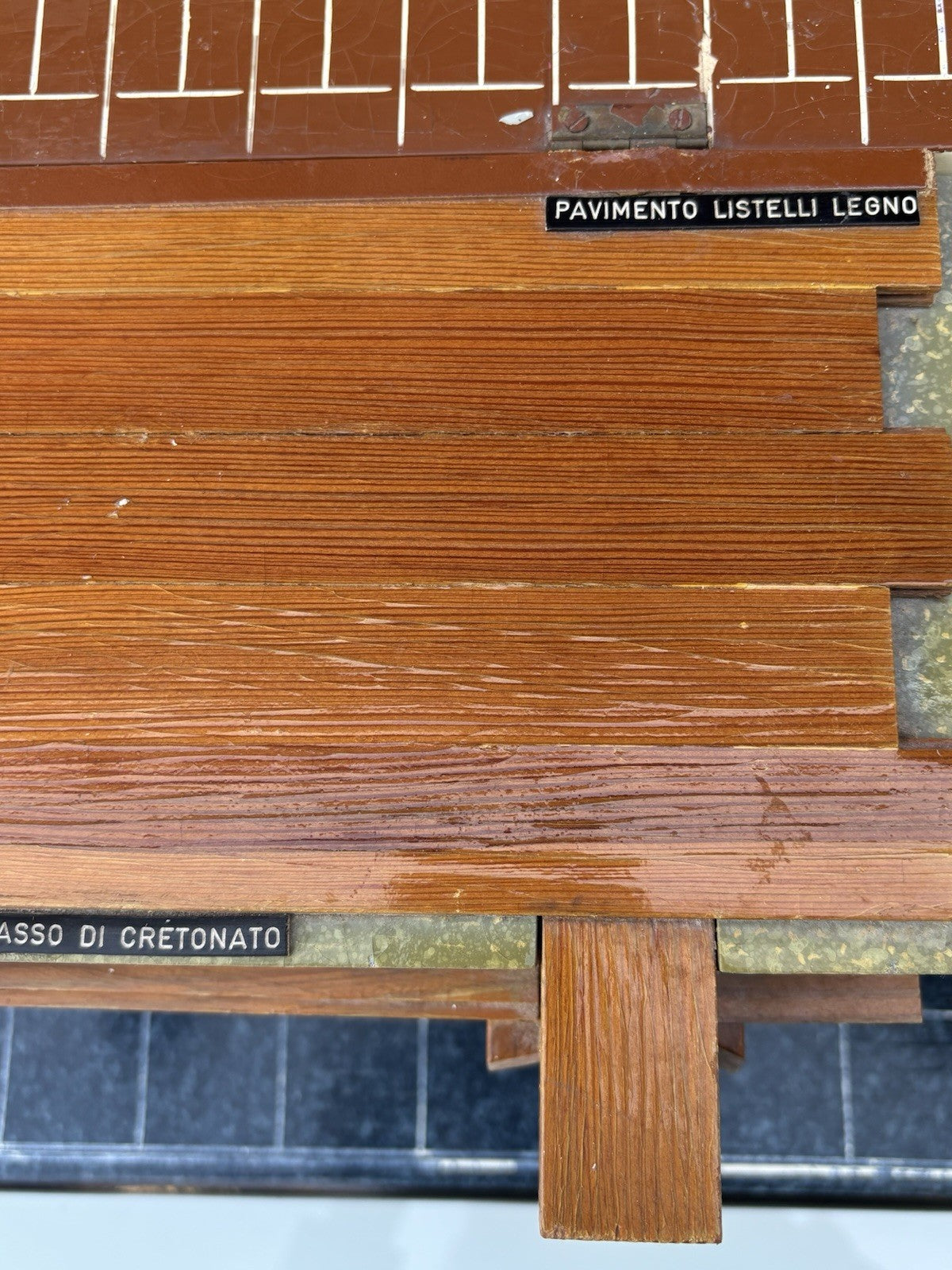 Modello Architettonico E Didattico Vintage In Legno-Toffoli E Figli-