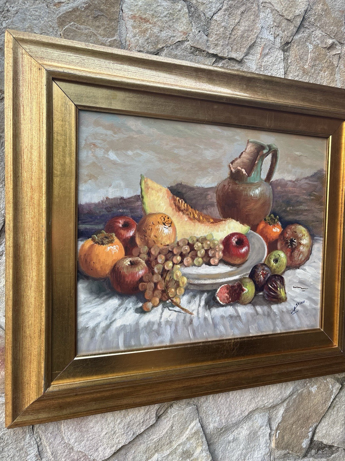 Quadro -Natura Morta Con Uva- Luigi Seme- dipinto a olio