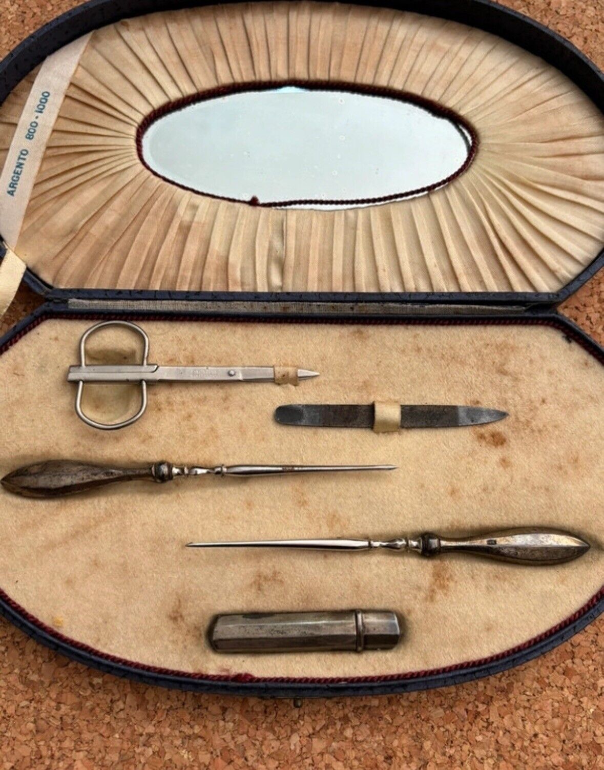 Scatola Set Bellezza In Argento 800/1000