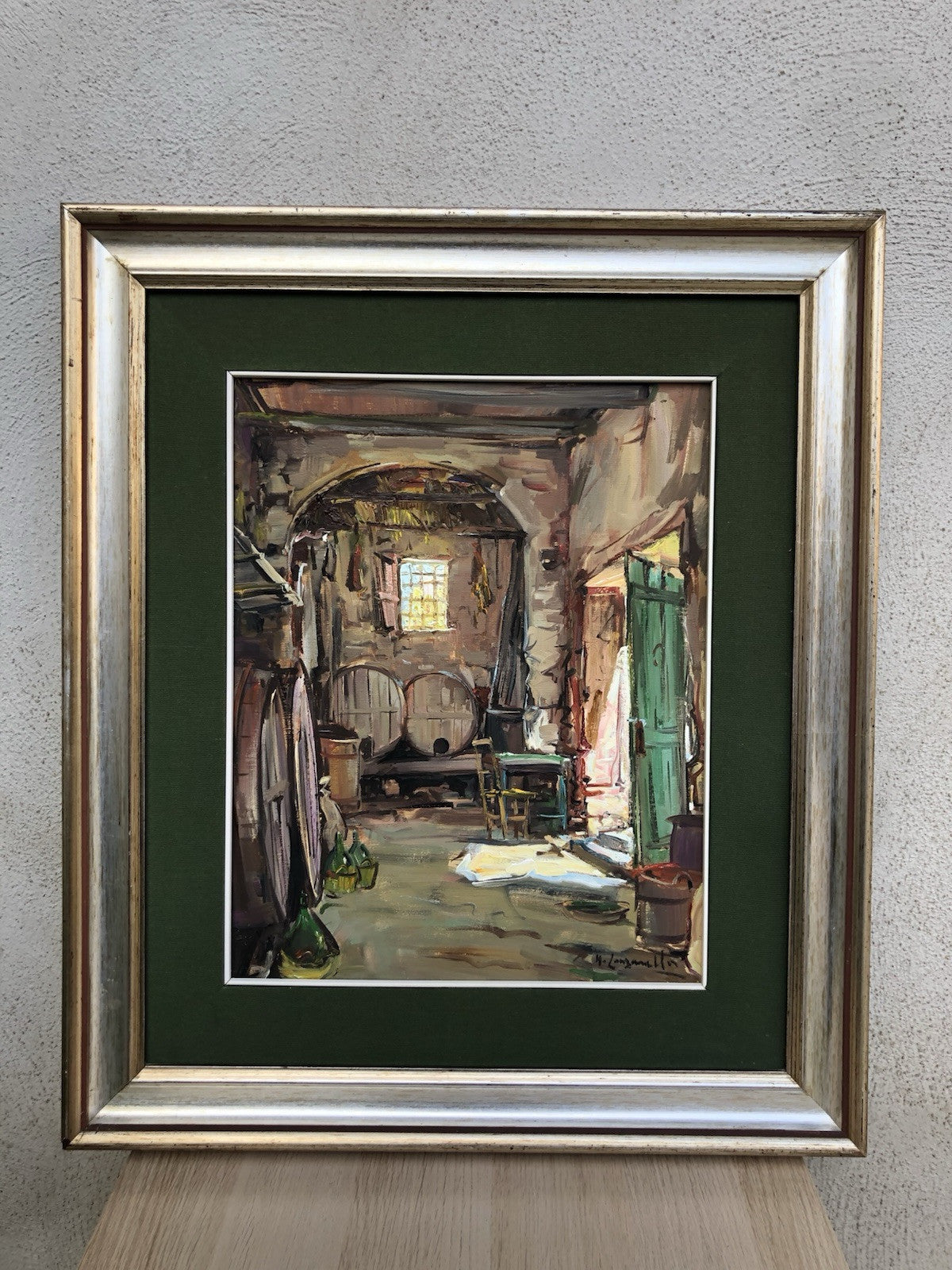 Quadro -La Cantina- dipinto a olio su tela