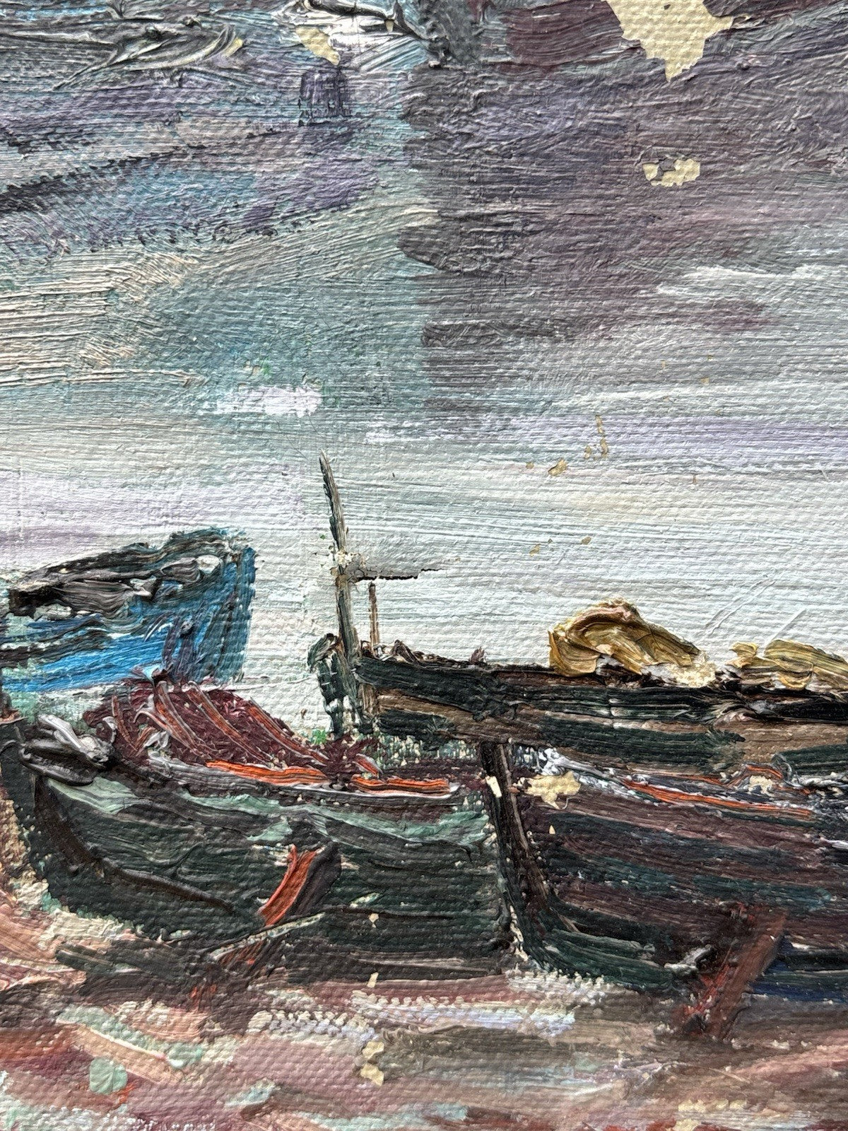 Quadro -Marina Di Mergellina- Eugenio Magno- dipinto a olio su tela
