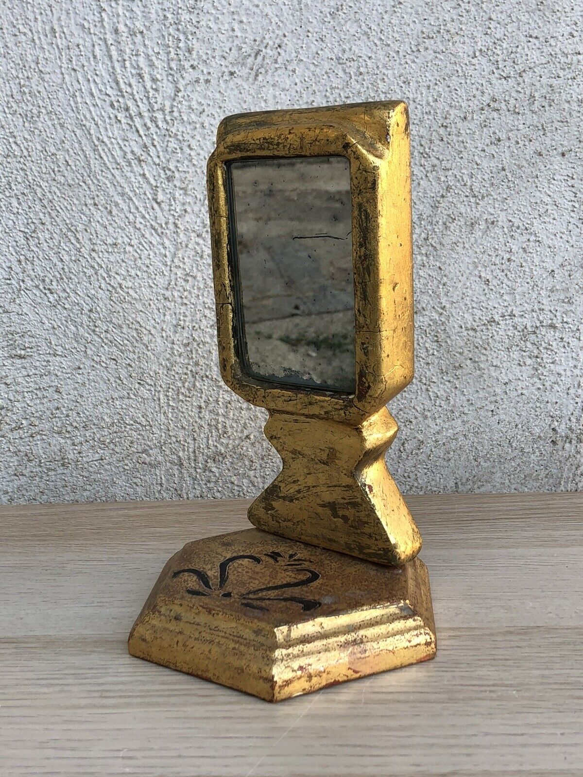 Specchio Vintage Da Tavolo In Legno Stile Fiorentino