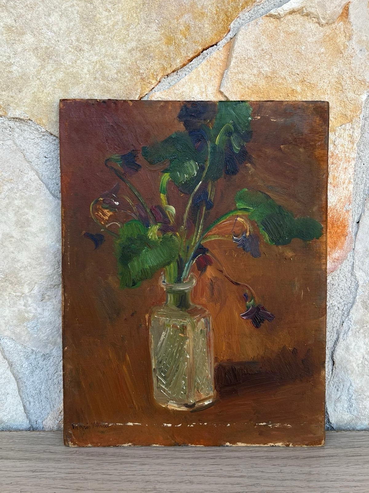 Quadro -Vaso Con Fiori- Mario Vittorio dipinto a olio