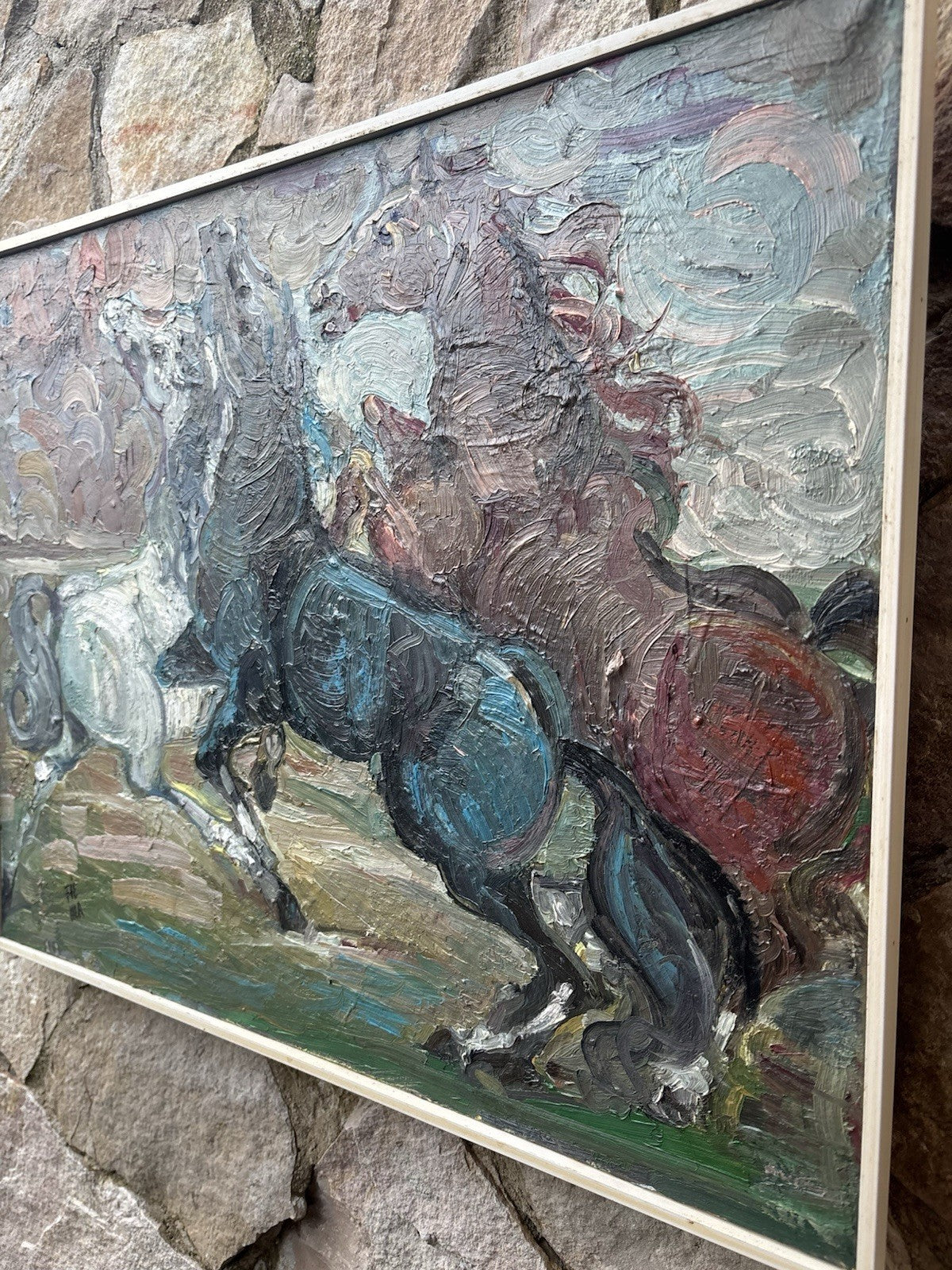 Quadro -Cavalli- Fienga- dipinto a olio su tela