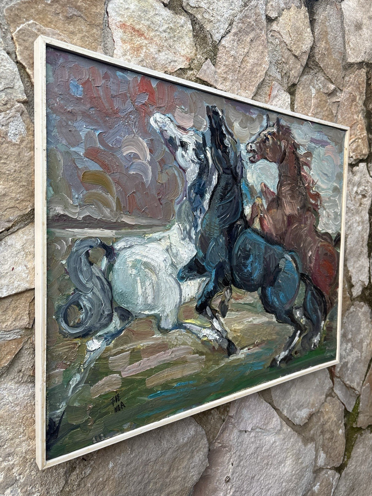 Quadro -Cavalli- Fienga- dipinto a olio su tela