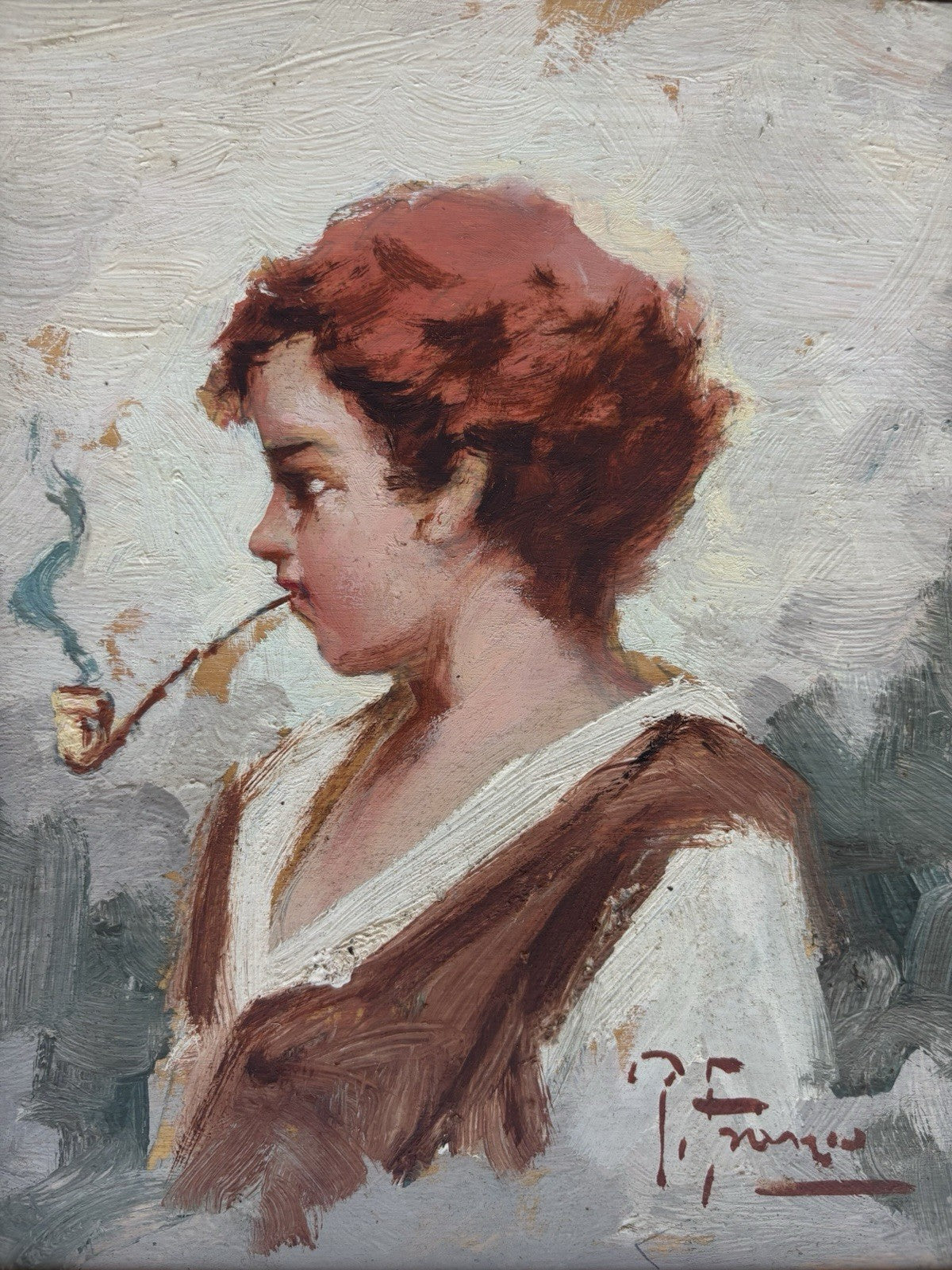 Coppia quadri -Figure- Francesco Pecoraro dipinti a olio