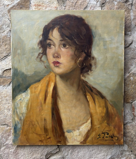 Quadro -Figura Di Donna- Giovanni Pane dipinto a olio su tela