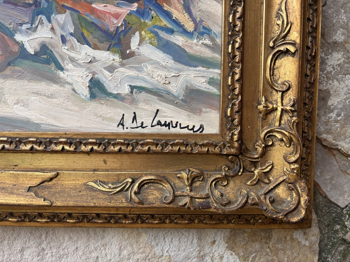 Quadro -Bagnanti- Armando De Lauzieres dipinto a olio