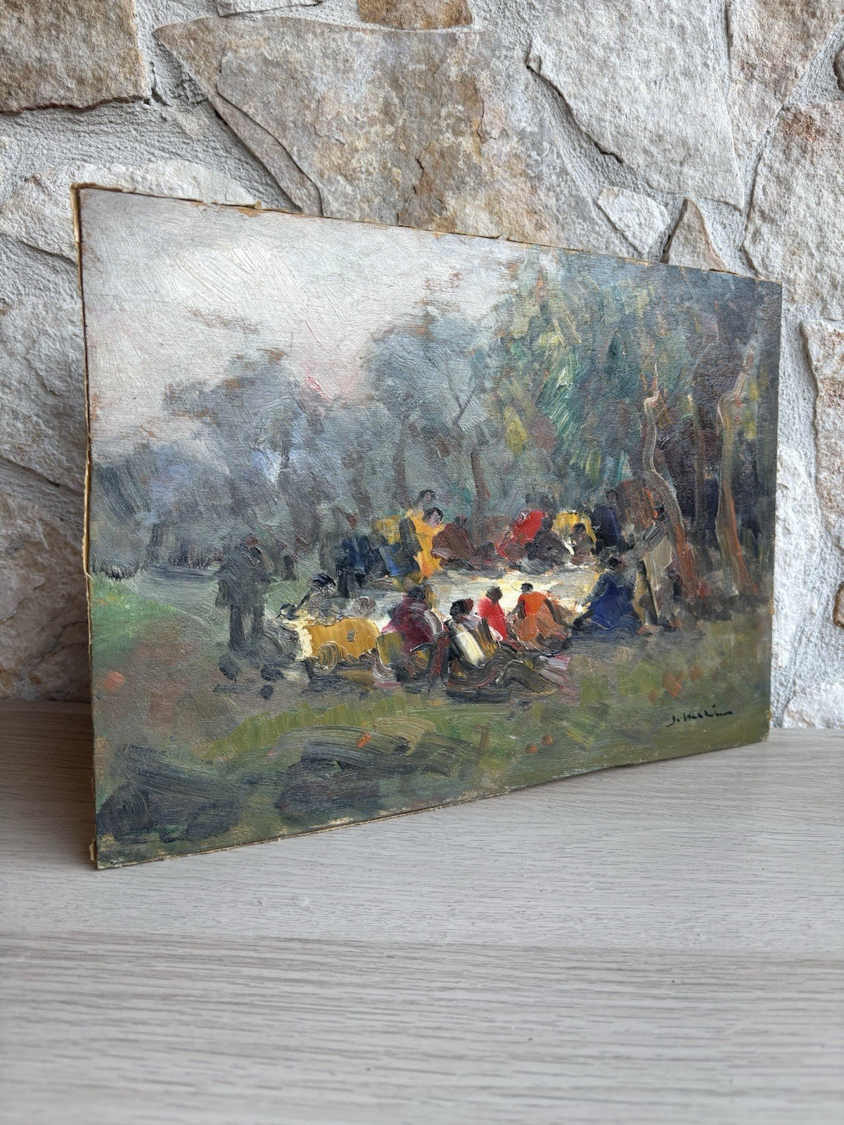 Quadro -Gruppo Di Persone- Francesco Di Marino Dipinto a olio