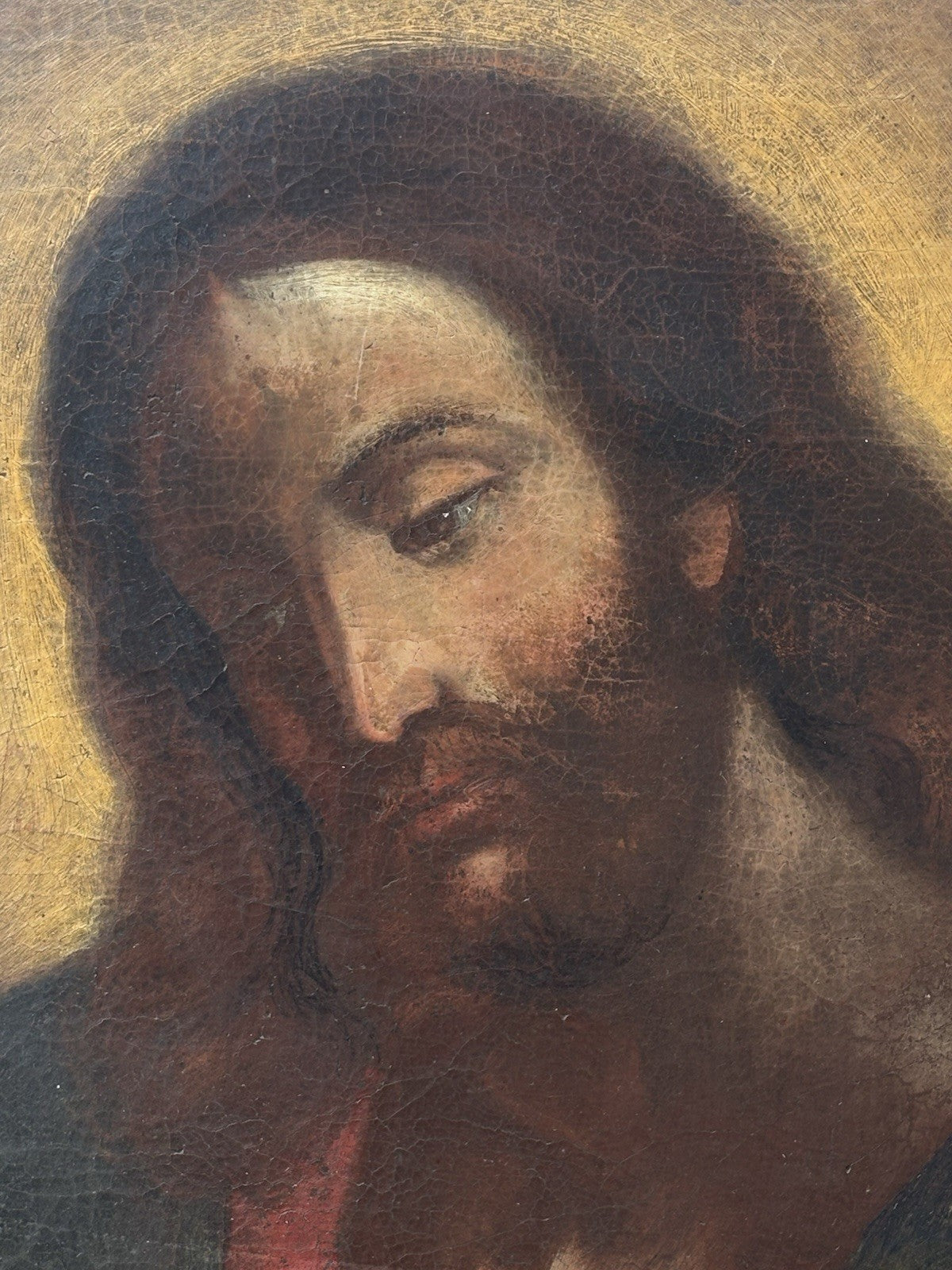 Quadro antico -Gesù- dipinto a olio su tela