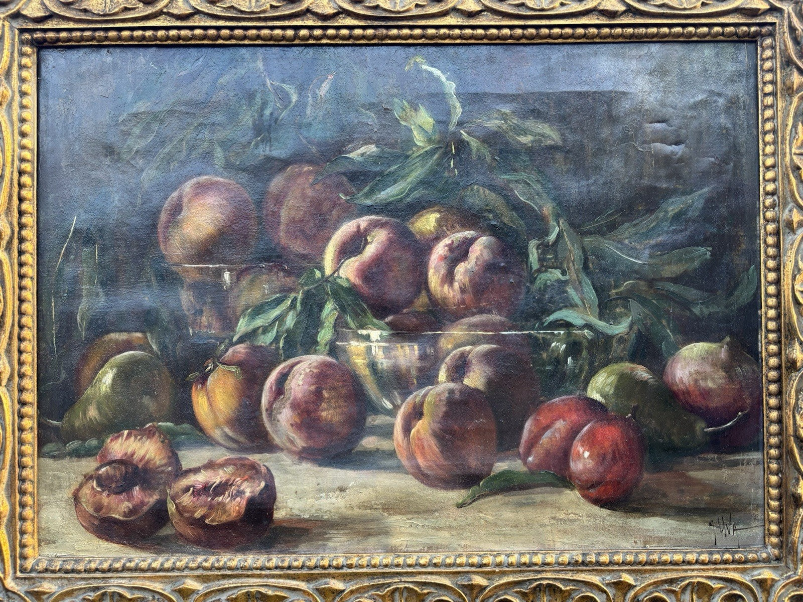 Quadro antico -Natura Morta- Giuseppe Uva dipinto a olio su tela