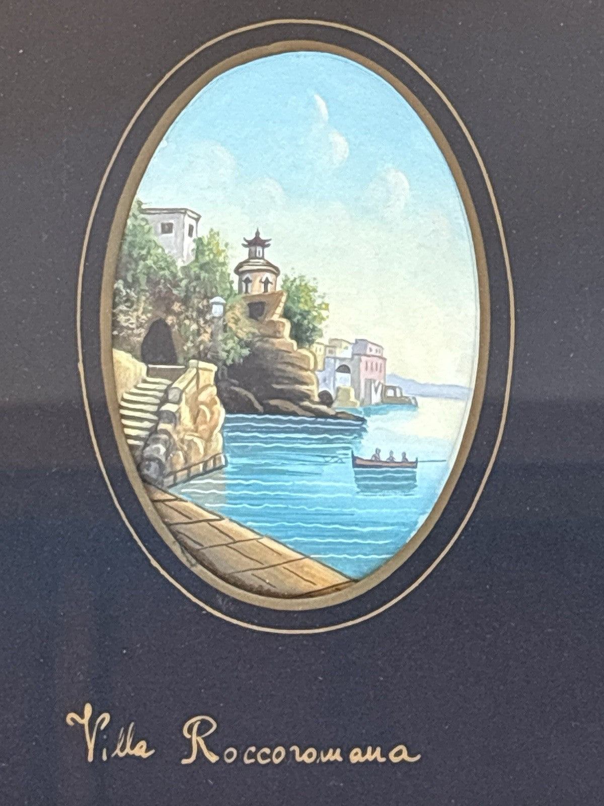 Coppia Di Quadri Vintage Gouache Dipinti -Napoli-