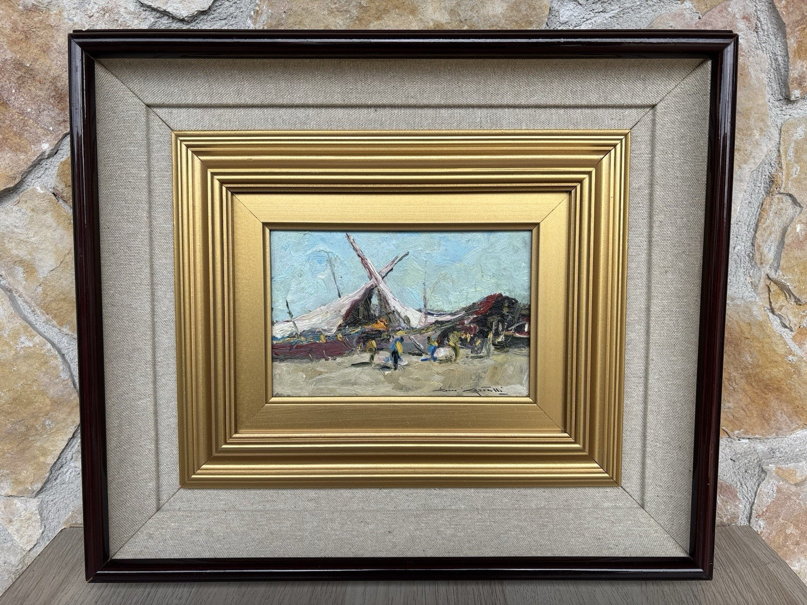Quadro -Barche A Riposo- Rocco Carvelli- dipinto a olio