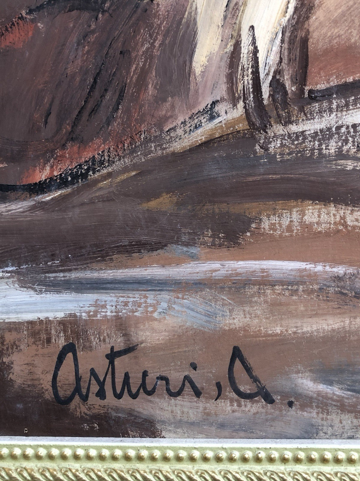 Quadro -Giovane Lettrice- Antonio Asturi tecnica mista su cartoncino