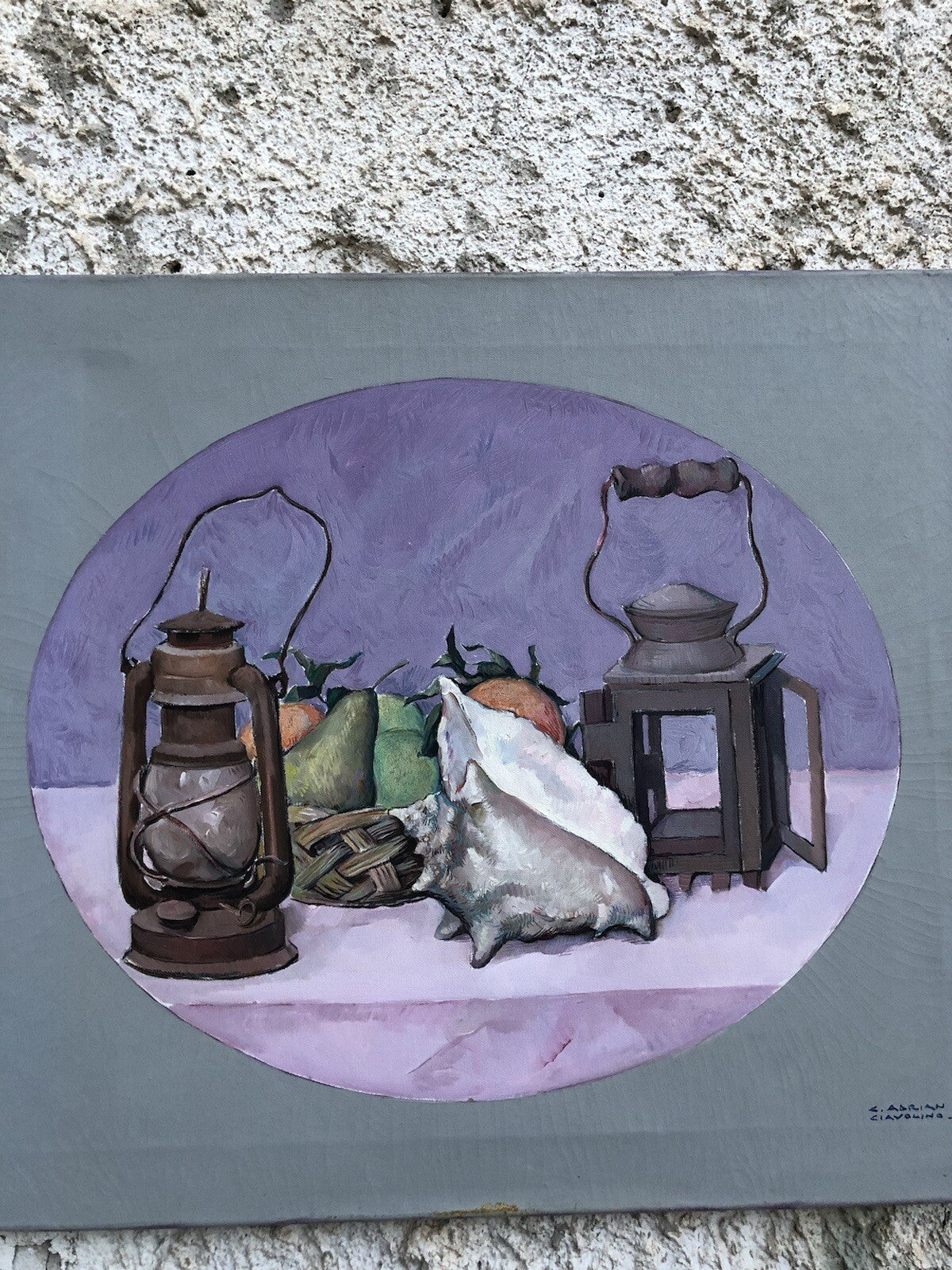 Quadro vintage -Natura Morta- dipinto a olio su tela