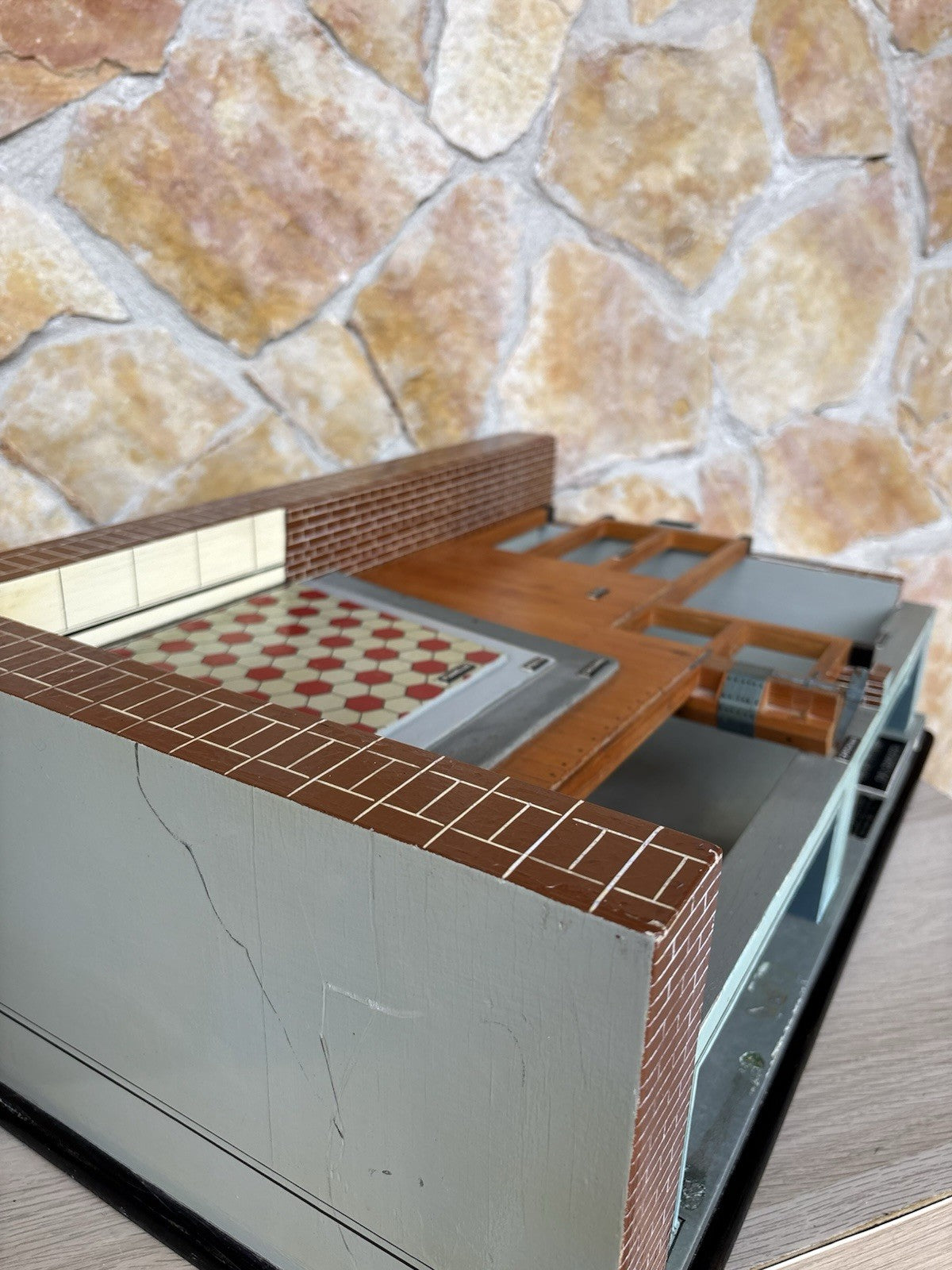 Modello Architettonico Vintage In Legno- V.Toffoli E Figli